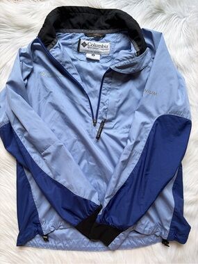 Columbia Titanium Packable Jacket Womens M Blue Light Weight 1/4 Zip Pullover